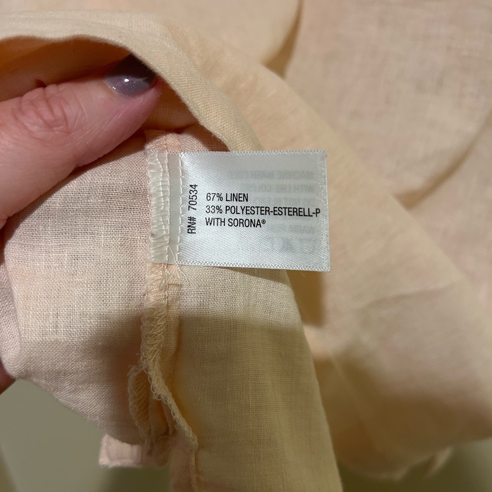 Orvis Light Pink Linen Blend Short Sleeve Tee Size M - Picture 5 of 5